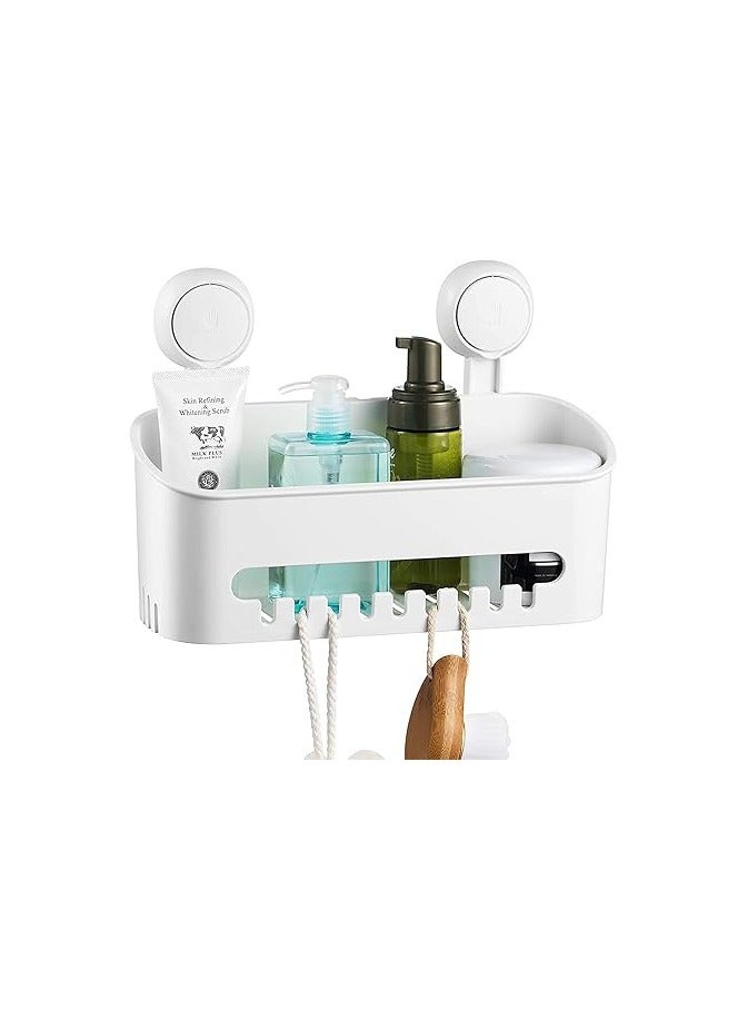 Vacuum Shower Caddy Suction Cup No-Drilling Removable Waterproof Bathroom Wall Shelf Shower Basket Storage Organizer for Shampoo Conditioner Razors Soap - Image 1